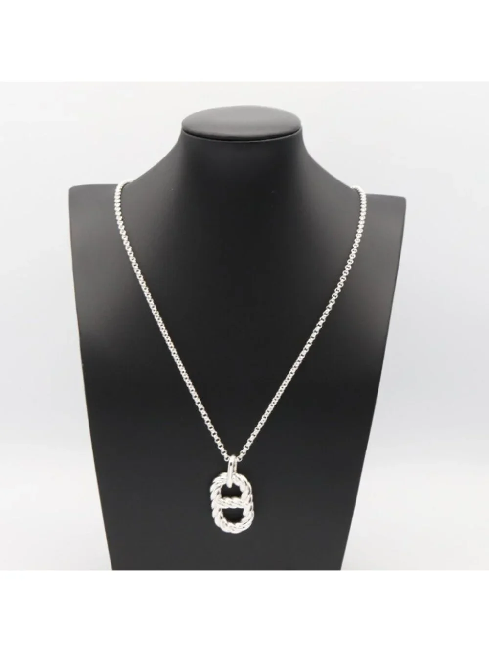 Hermes Necklace Chaine D'ancre Alea II Twist GM 69 925 Sterling Silver